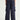 Back view of navy cargo pants featuring an elastic waistband and multiple pockets, styled for a comfortable and trendy look.