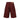 Men's burgundy denim shorts with a relaxed fit and back pockets.