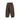 Brown elastic waistband trousers with a relaxed fit and gathered cuffs.