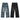 Two pairs of wide-leg cargo jeans, one in light blue denim with multiple pockets and one in dark black denim, featuring a relaxed fit and stylish utility design.