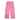 Pink patterned wide-leg pants featuring abstract designs and colorful accents.